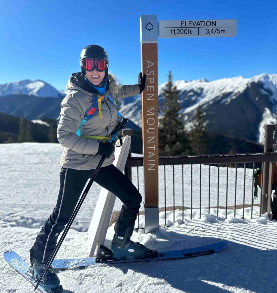 Else op wintersport in Aspen, Colorado USA