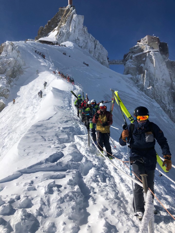 Chamonix afdaling van de Vallee Blanche
